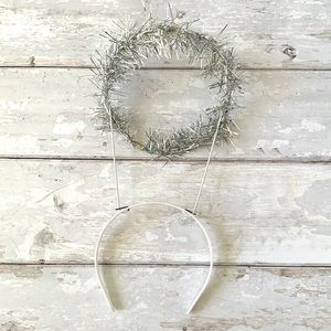 Angel Halo Costume Headband Halloween Silver Shiny OS Kids or Adult White